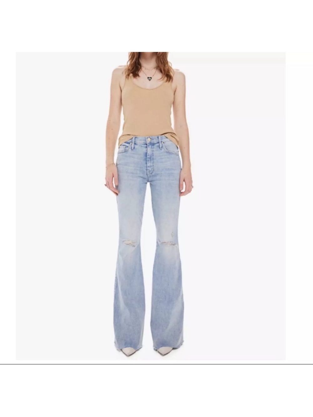 MOTHER Super Cruiser Double Heel Fray Jeans size 25 in Nature Of The Game
